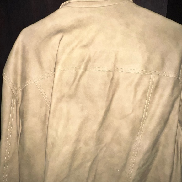 Men's Faux Suede Trucker Jacket
 Tan Jacket - Picture 4 of 4